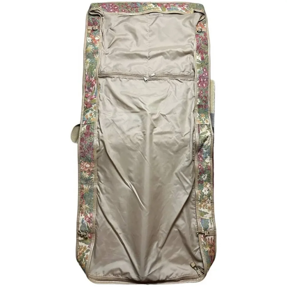 Vng DVF Green Floral Tapestry Suitcase Carry On Bag Dress Suit Luggage 23